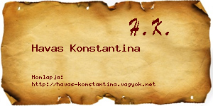 Havas Konstantina névjegykártya